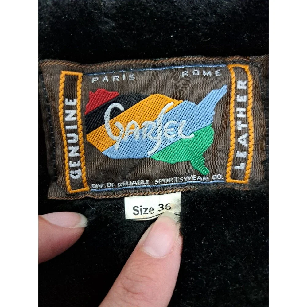 Vintage Garsel Sherpa Lined Genuine Suede Brown Beige Bomber Jacket - Women's 36 - Picture 7 of 9